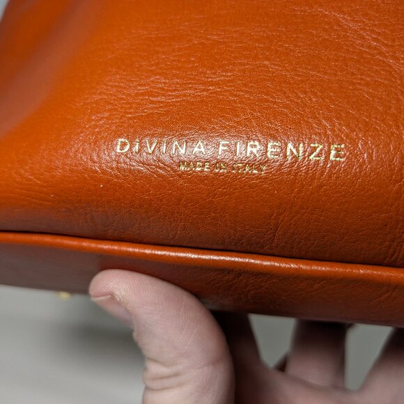Divina Firenze Genuine Leather Crossbody Bag Made In Italy - Picture 2 of 14